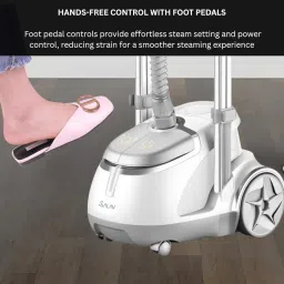 SALAV Professional Series Dual Bar Garment Steamer with Foot Pedals, GS45-DJ Silver image 5
