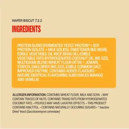 Superyou Mango Protein Wafer Mini Bars (Pack Of 10)| 5g Protein | Made with Atta & Jowar | No Added Sugar | Yeast Fermented | Energy Bars | 100% Vegetarian |No Palm Oil | 200g image 2