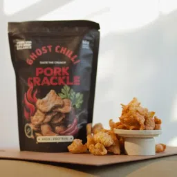 PORK LIFE BALANCE Delicious Pork Crackle (Ghost Chilli, 75 gm) - Ready To Eat, Dry Cured Pork Crackles, No Trans Fat, Gluten Free, Shelf-Stable, Keto Friendly (Pack Of 1) image 4
