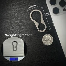 SHEICAP Titanium Carabiner Keychain Clip, EDC Key Chain Quick Release Hooks for Keys image 2