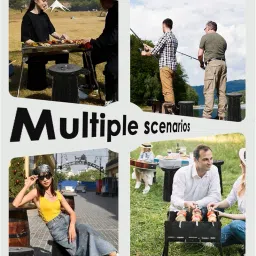 Spisces 18-inch Heavy Duty Collapsible Stool - 800 lbs Capacity, 2.6 lbs Lightweight Portable Folding Stool for Camping, Travel, Music Festivals and Other Outdoor Events image 3