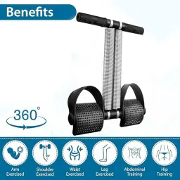 Gym Combo Hand Gripper & Toning Tube & Dubbell Spring Tummy Trimmer for Body Pedal Yoga Exercise Body Training Men and Womens image 4