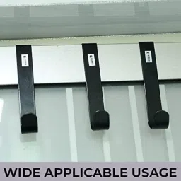 Kuber Industries Pack Of 6 Cloth Hanger|Wall MountedTowel Hanger|Multipurpose Cloth & Towel Holder|Iron Spray Material|EasyInstallation|Interchangeable Over The Door Hook|ZT-3042(B)|Set Of 3|Black image 3