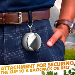 Foldable Stainless Steel Travel Cup with Keychain Pocket Drinking Cup for Camping, Hiking, Travel & Outdoor Use image 4