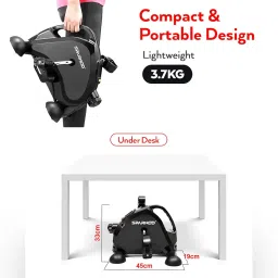 Sparnod Fitness SMB-400 Mini Bike Your Workout Solution for Arms & Feet for Home and Office: Portable Under Desk Pedal Exerciser with Adjustable Resistance & LCD Monitor image 3