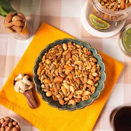Bliss by Anju Nuts and Seeds Trail Mix, Crunchy & Guilt-Free Snack with Almonds, Cashews, Fox Nuts, Seeds & Dates | No Sugar, No Oil | Healthy Energy Boost for Kids & Adults (250 gm) image 1