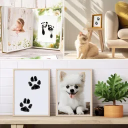 Baby Inkless Handprint and Footprint Kit with 4 Large Size Ink Pads and 8 Imprint Cards by PChero, Perfect for Family Keepsake Baby Shower Gift and Registry image 5