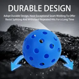 Fizzazzle Outdoor Pickleball Balls 40 Holes - 4/6/12 Pack USAPA Standard Blue Balls - Pickleball Accessories Set - High Bounce True Flight & Durable Pickle Balls - Blue (4 Pack, Dark-Blue) image 3