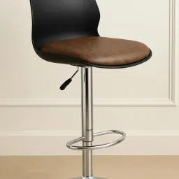 Aarpee Furnitures REVOLVING Height Adjustable BAR Stool/Kitchen Chair Suitable for Kitchen, Cafeteria, Dining,Pubs, Office,Shops - Pair of 2 (Black and Brown) image 5