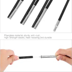 Inditradition Replacement Tent Pole Sticks for 4 Person Capacity Tents, Fiberglass Make (Black, 1 Pair, 7+7 Sticks, 155 Inches) image 4
