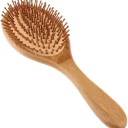 CALANDIS® Natural Bamboo Paddle Hairbrush Massage No Static Cushion Brush Comb Round | Hair Care & Styling image 5