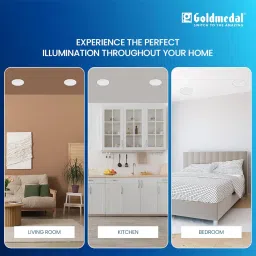 Goldmedal Glazz 15W LED Round Downlight – Neutral White (4000K) | Pack of 1 | Cut-Out: Ø153mm | Recessed Downlight for False Ceiling | for Indoor Application | Dimension: Ø170X37mm image 2