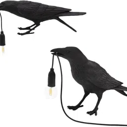 CALANDIS Resin Crow Lamp Table Light Home Sconce Nightlights Bedroom Desk Decor Black | Lamps image 2