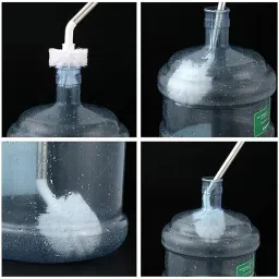 Empty Water Can Cleaning Brush with 360° Rotating Long Handle, Can Cleaner Brush for 20 Liter Water Cans, Water Bubble Cleaning Brush (Multicolour, Qty: 1) image 1