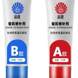 JAZZY PEARLS® 5x2x Tile Repair Agent Fix Hole Ceramic Repair Paste for Shower Kitchen Light Gray image 4