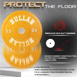 BULLAR Bumper Plates with Olympic Barbell (100 KG Set(20x2+15x2+10x2+5x2)) image 3