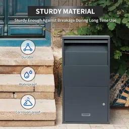 OGFC 48464 User Friendly Package Delivery Boxes for Outside,Extra Large Mailbox, Galvanized Steel Parcel Mailbox,Wall Mounted Lockable Anti-Theft for Outdoor Porch, Curbside. image 4