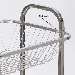 Q13® Stainless Steel Fruit & Vegetable 3 Layer Stand Kitchen Trolley/Organizer - Onion Potato Rack (3 Tier Trolly) image 1