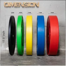 BULLAR Bumper Plates with Olympic Barbell (100 KG Set(20x2+15x2+10x2+5x2)) image 2