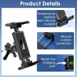 TecoKart® Universal Tablet Holder for Car - 360° Adjustable iPad and Cell Phones Holder for Car, Car Secure Air Tab Holder for 4.7-12.9" Devices, Car Tablet Holder Ideal Tablet Stand for Car image 2