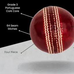 Premium Red Leather Club Cricket Ball, Guaranteed Hand Sewn, Ideal for Practice & Professional Play (1 Pcs) image 2
