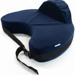 Cherilo Memory Foam Feeding Pillow for New Born Baby | Nursing Pillow with Removable Velvet Cover | Ergonomic Breast Feeding Pillow for Baby with Support – Navy Blue image 1