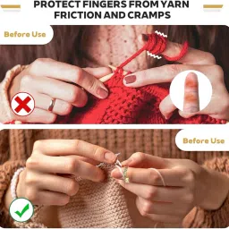 ZIBUYU® Pack Knitting Crochet Loop Ring for Fingers image 3