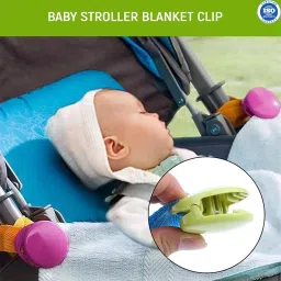 Safe-O-Kid® Baby Stroller Clip, Glossy Blanket Clip Stroller, Pram/Buggy Accessories for Baby, Pink, Pack of 2 image 1