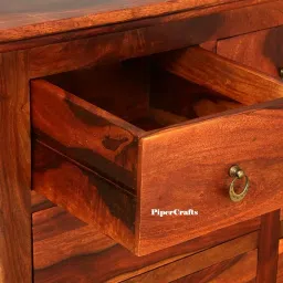PIPERCRAFTS Chest of Wooden Drawers Sheesam Wood Furniture for Storage and Sideboard Tv Unit Honey Finish (Design 7) image 5