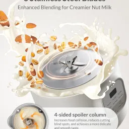 KIDISLE Automatic Nut Milk Maker, 20oz Homemade Almond, Oat, Coconut, Soy, Plant Based Milks and Non-Dairy Beverages with Delay Start/Keep Warm/Self-Cleaning/Boil Water, Cream image 3