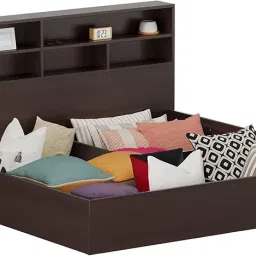 Amazon Brand - Solimo Canes Engineered Wood King Bed with Box Storage (Wenge Finish) image 5