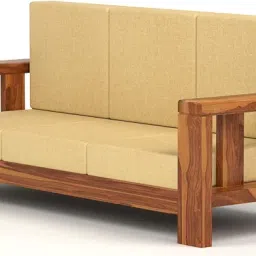 Sheesham Wooden 3 Seater Sofa for Living Room | Solid Wood Sofa | Rosewood Sofa Set for Home & Office | Lounge (Honey, 3 Seater) image 5