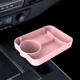 Car Cup Holder Tray for Kids with Phone Holder Universal Stable Drink Holder Pink image 1