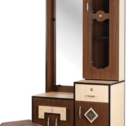 SARVESH Wooden Dressing Table with Mirror and Stool, 6 x 2.5 Feet, Multiple Storage Drawers image 2