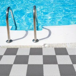 JIGVA Waterproof Anti-Slip Rubber Tiles – Interlocking Modular Flooring for Kitchen, Gym, Balcony & Bathroom | Easy-to-Clean, Non-Slip Safety Mat (8) image 1