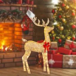 CB® Christmas Deer Yard Ornament with Red Bows Glowing for Outside Garden Home Large |Home & Garden | Lamps, Lighting & Ceiling Fans | String Lights, Fairy Lights image 2