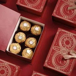 JAZZY PEARLS® 6xGift Box Folding Decoration Romantic Wedding Favors for Wedding Party Bridal Red image 3