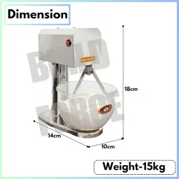 BUILDFORCE 2kg Dough Kneader Machine Electric with 0.25hp Motor | Stainless Steel Atta Maker Machine Bowl (1.5mm) Suitable for Besan Atta, Maida, Other Besan Products B1 image 4