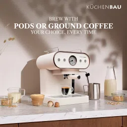 KUCHENBAU Der Espresso Coffee Machine With Frother Steam Wand for Milk (Compatible with Coffee Pods & Coffee Powder)- Make Espresso, Cappuccino, Latte and Mocha image 3