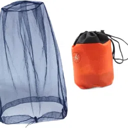 MERISHOPP Bug Bee Face Mesh Cover with Carry Bag Soft for Travel Walking Hiking Navy L | Sports Equipment | Outdoor Sports Gear | Exercise Gear image 3