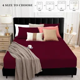Utopia Bedding Cotton Soft 100% Waterproof Bed Mattress Protector Super King Size 72x78 inches | Breathable Washable Elastic Fitted Mattresses Cover for Super King Size Bed - Red image 2