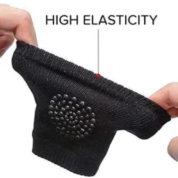 Baby Head Guard Safety Protector Cushion Plush Soft Toy Early Learning Toy Crawling Walking Running Toddler Fall Protection Baby Protector Child Adjustable Shoulder Strap Backpack Socks Elbow for Crawling, Anti-Slip Padded Stretchable Elastic Cotton Padded Cap Guard for Crawling Infant Girl Boys Safety Protector Comfortable for Leg and Hand (Black, Yellow Bee and Knee Socks) image 4