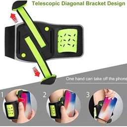 BoxWave Holster Compatible with Yealink Wireless Headset WH66 (4 in) - FlexSport Armband, Adjustable Armband for Workout and Running - Stark Green image 2