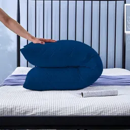 THE WOOD WHITE® Soft Microfiber Hug Pillow for Sleeping 18 x 54 inch, Full Body Cuddle Pillow, Long Pillow for Bed, Pregnancy Pillow for Sleeping, Large Pillow, Blue. image 3