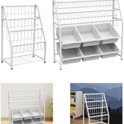 LICHTS®Kids Bookshelf Sturdy Metal Bookcase for Picture Book Drawing Book 4 Tier|Home & Garden | Kids & Teens at Home | Furniture | Bookcases image 2