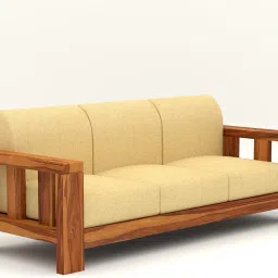 NATRAJ ART & CRAFT Sheesham Wood 5 Seater Sofa Set for Living Room | 5 Seater Sofa Set | Wooden Sofa Set | (3+1+1, Natural Teak Finish) image 3