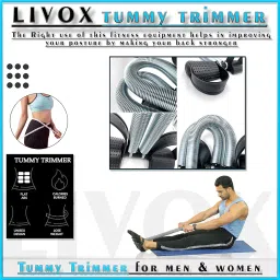 LIVOX Gym Equipment Set for Home Workout Combo Men Women Exercise Gym Kit – Includes Item (Tummy Trimmer, Pushup Stand, Resistance Tube Band, Skipping Rope and Hand Gripper) image 1