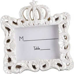 5xCrown Resin Photo Frame with Kickstand Novelty Display Desktop Picture Frame White image 5