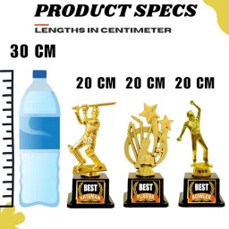 Cricket Trophy, Best Batsman, Best Bowler, Best Player, Man of The Match Trophy image 1