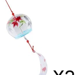 2x7x8cm Japanese Style Glass Windchime Hanging Decor Home Glass Wind Bells 3# image 1